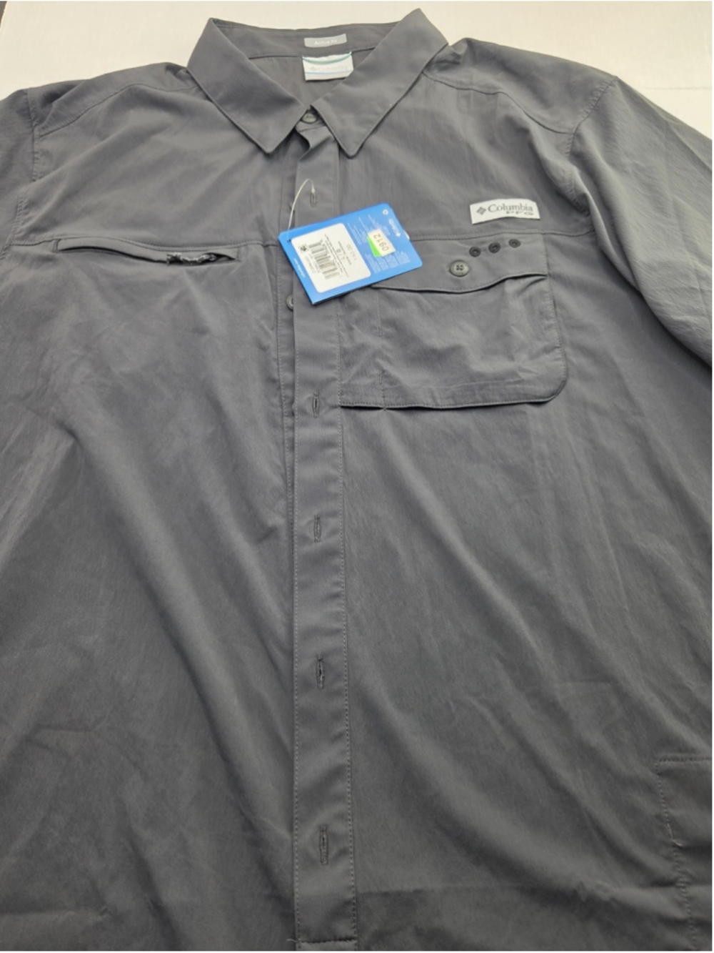 Columbia PFG Wild Cast™ SA Fishing Shirt Grey Active Fit Men Large NWT New #912